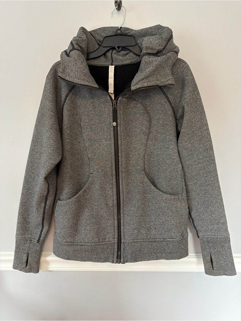lululemon athletica Gray Hooded Scuba Jacket size 10